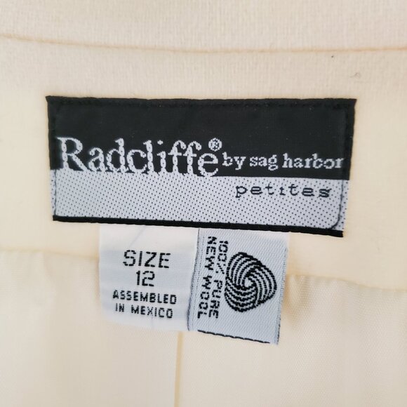 VTG Radcliffe Sag Harbor Wool Suit Set Women's 12/16 Blazer Pencil Skirt White - Picture 8 of 16